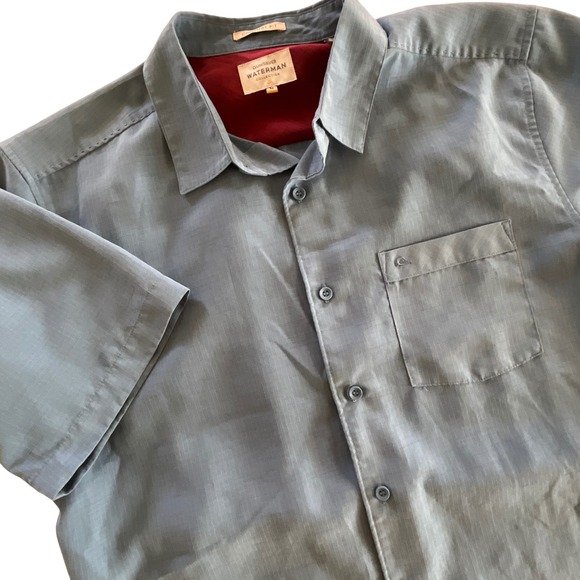 Quiksilver Other - Quiksilver Waterman Collection Blue Short Sleeve Button Down‎ Shirt Men's